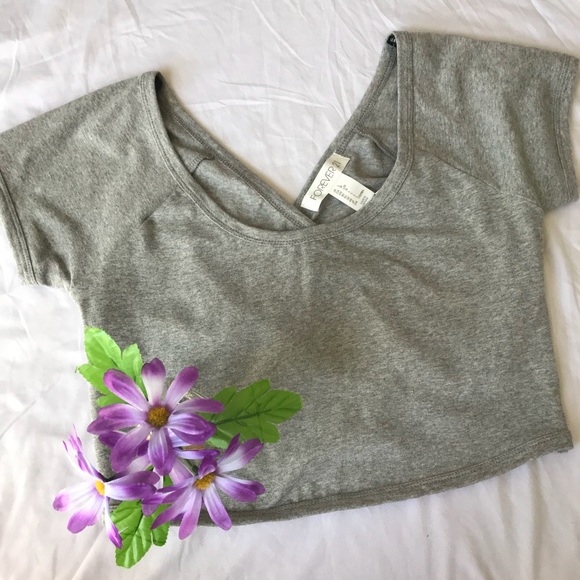 Forever 21 Tops - Forever 21 | Gray Crisscross Back Crop Top L